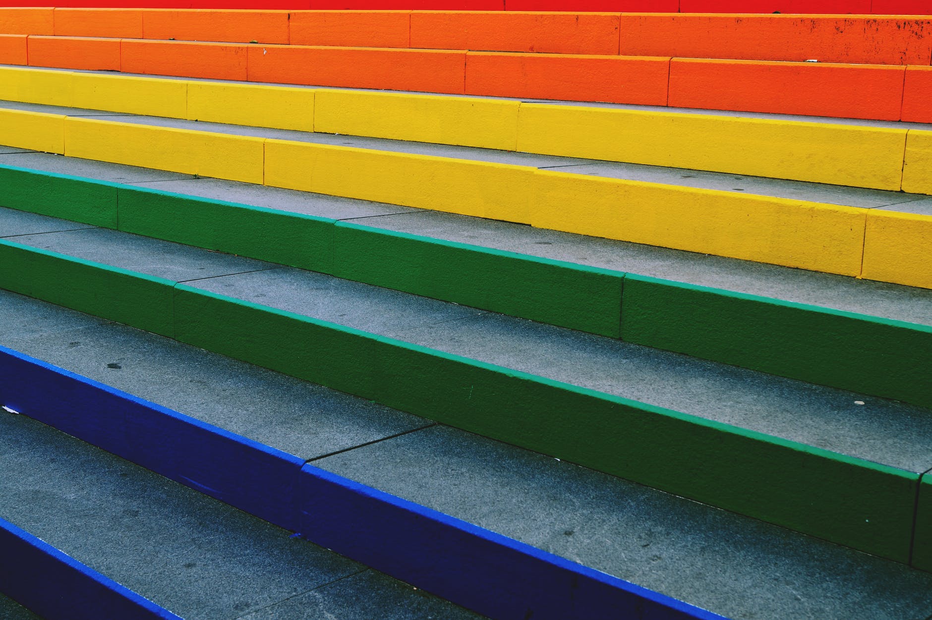 assorted color concrete stairs